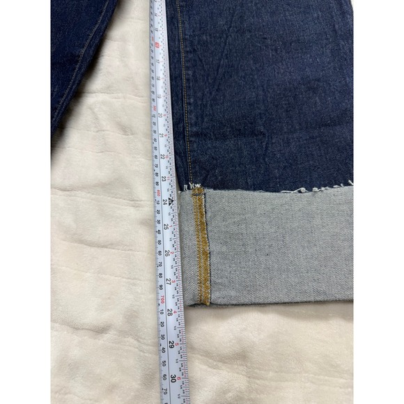 Universal Thread Vintage Straight Jeans Dark Wash Raw Cuff Size 4/27L New - Picture 5 of 9